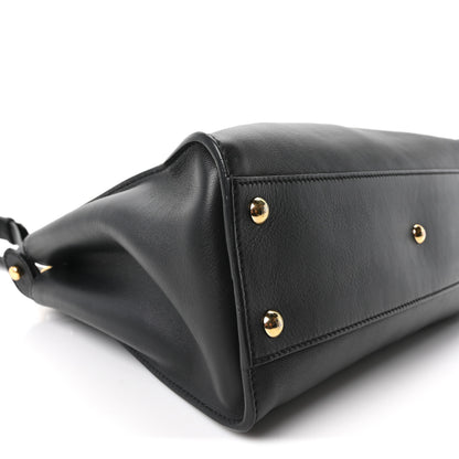 Fendi Vitello Seta Shiny Nappa Medium Peekaboo Iconic Satchel Black 9 of 10