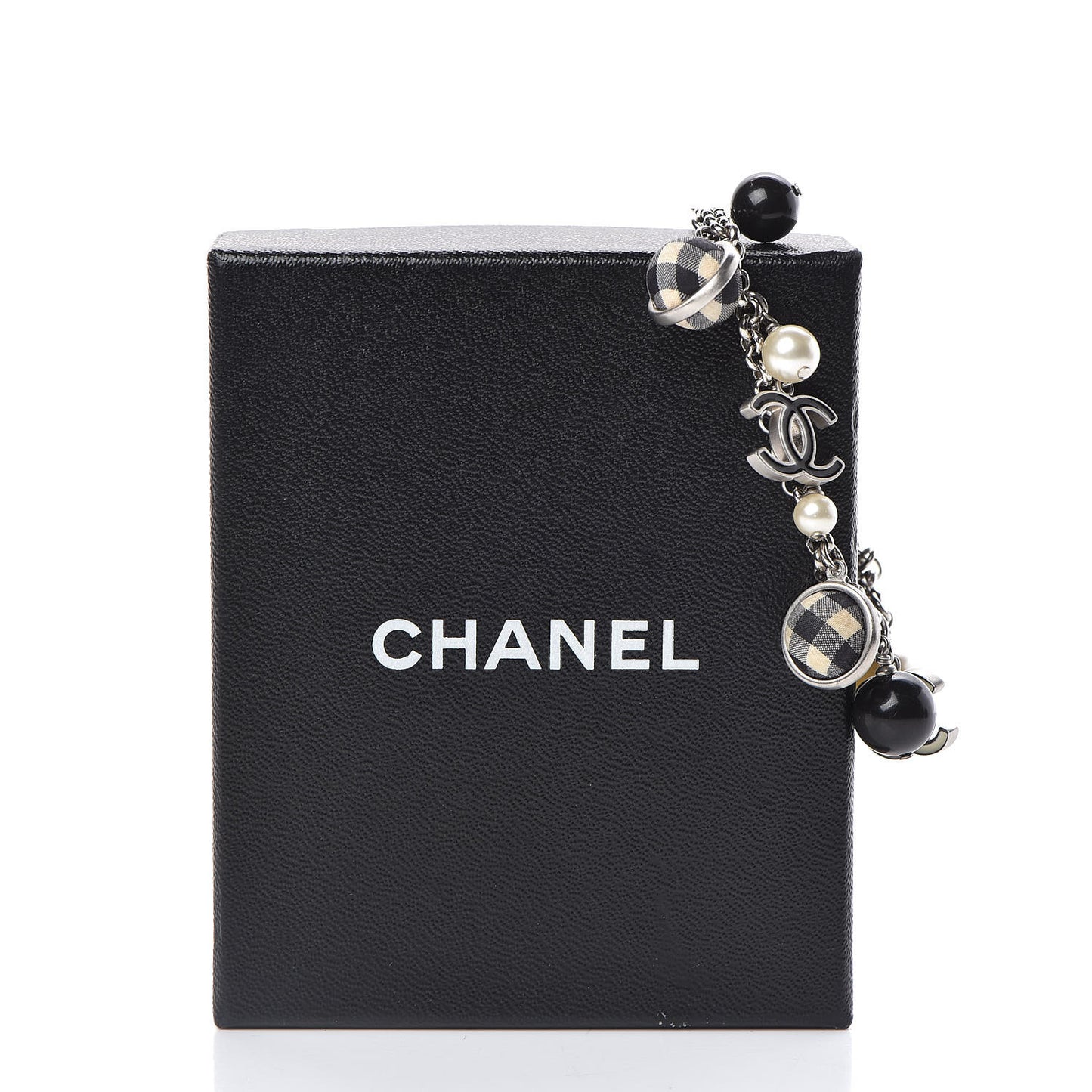 Enamel Pearl Beaded CC Bracelet Silver