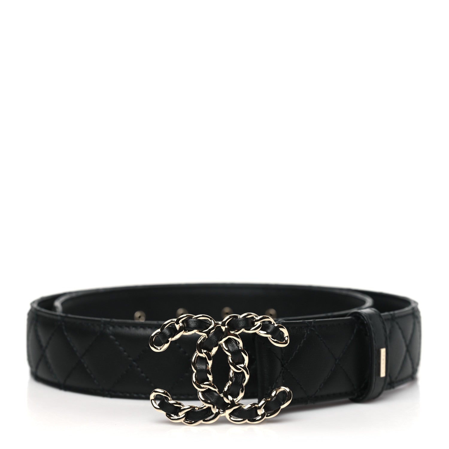 Chanel Calfskin Quilted CC Chain Belt 85 34 Black 1 of 8
