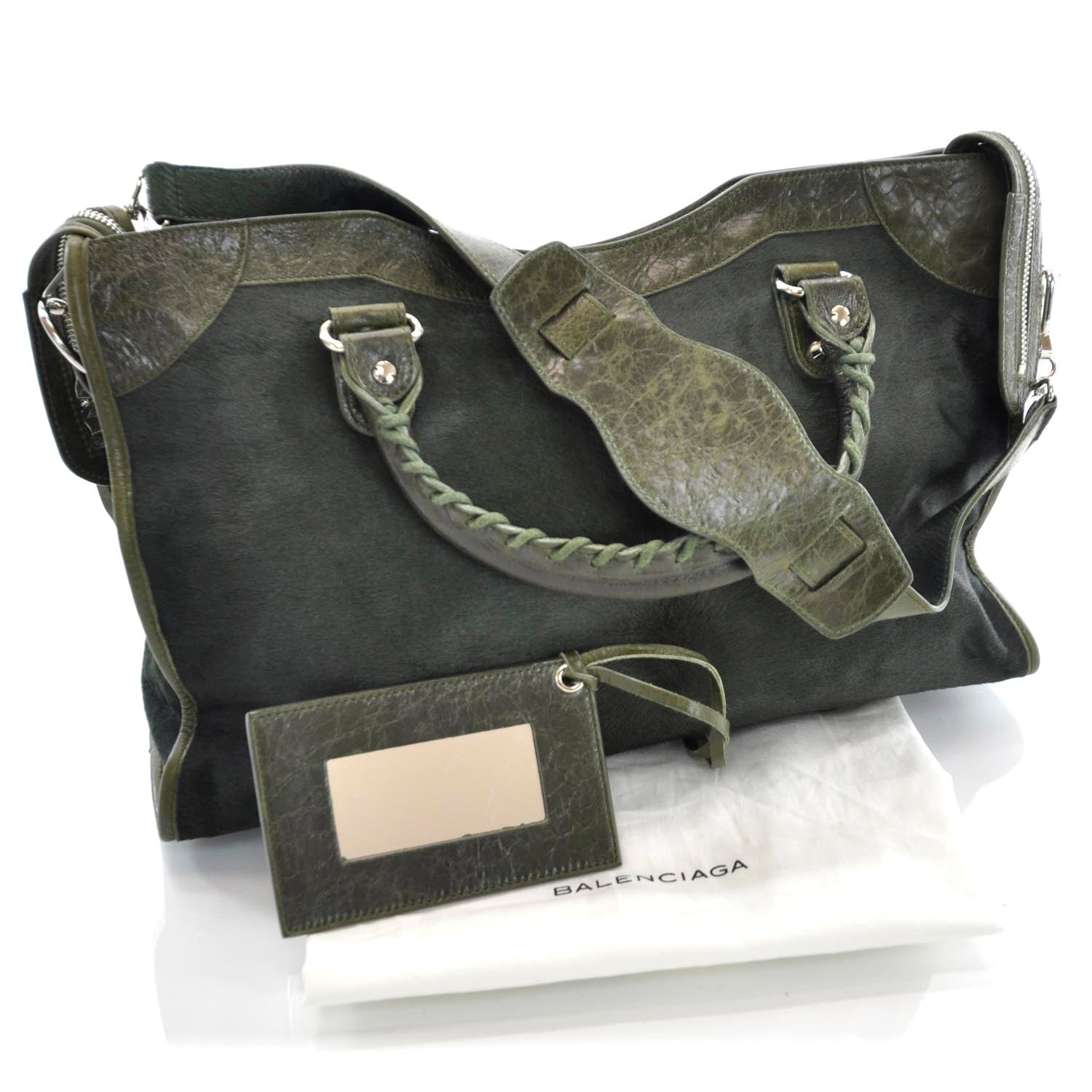 Balenciaga Pony Hair City Olive 3 of 12