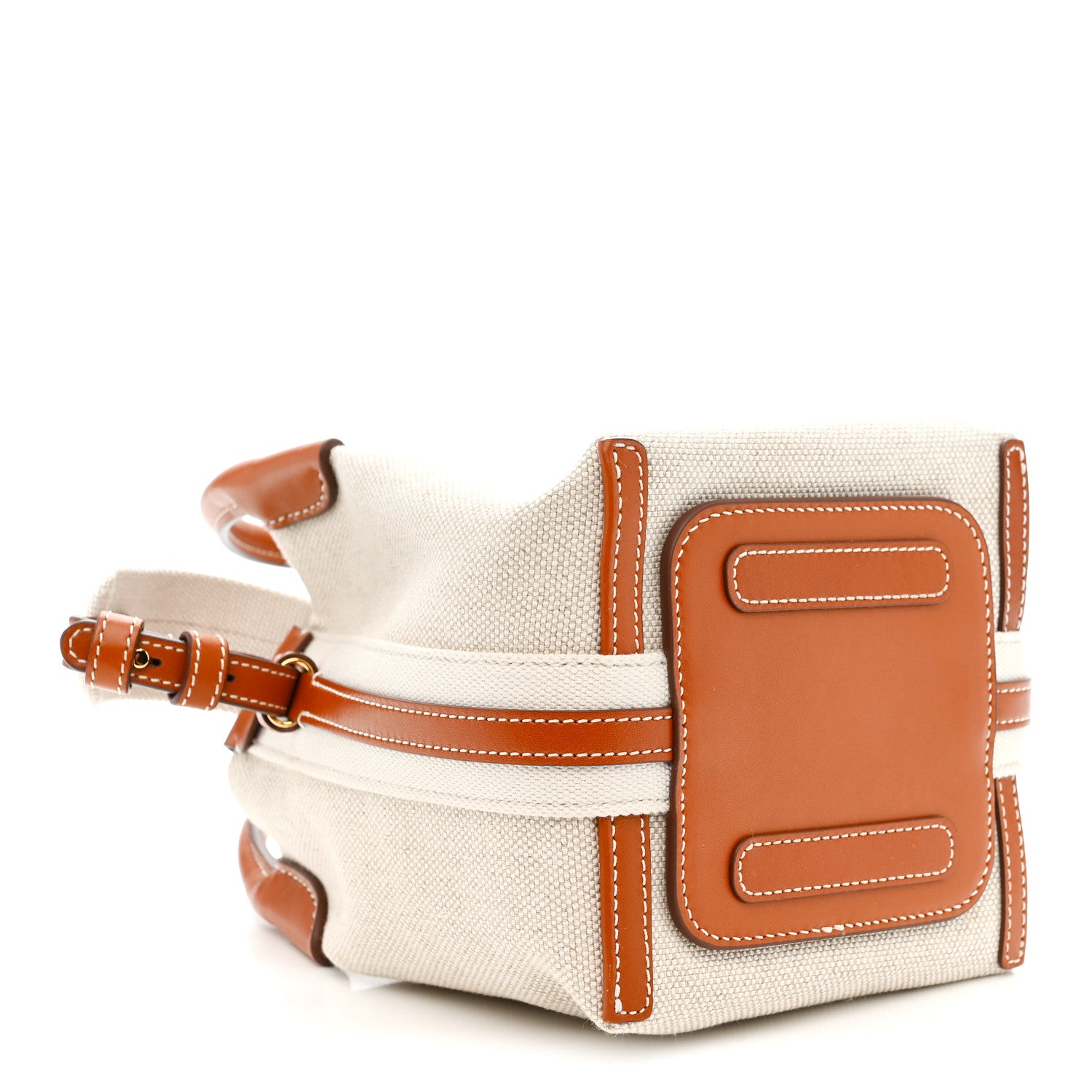 Loro Piana Cotton Linen Calfskin Micro Bale Bag Natural Warm Tan 4 of 9