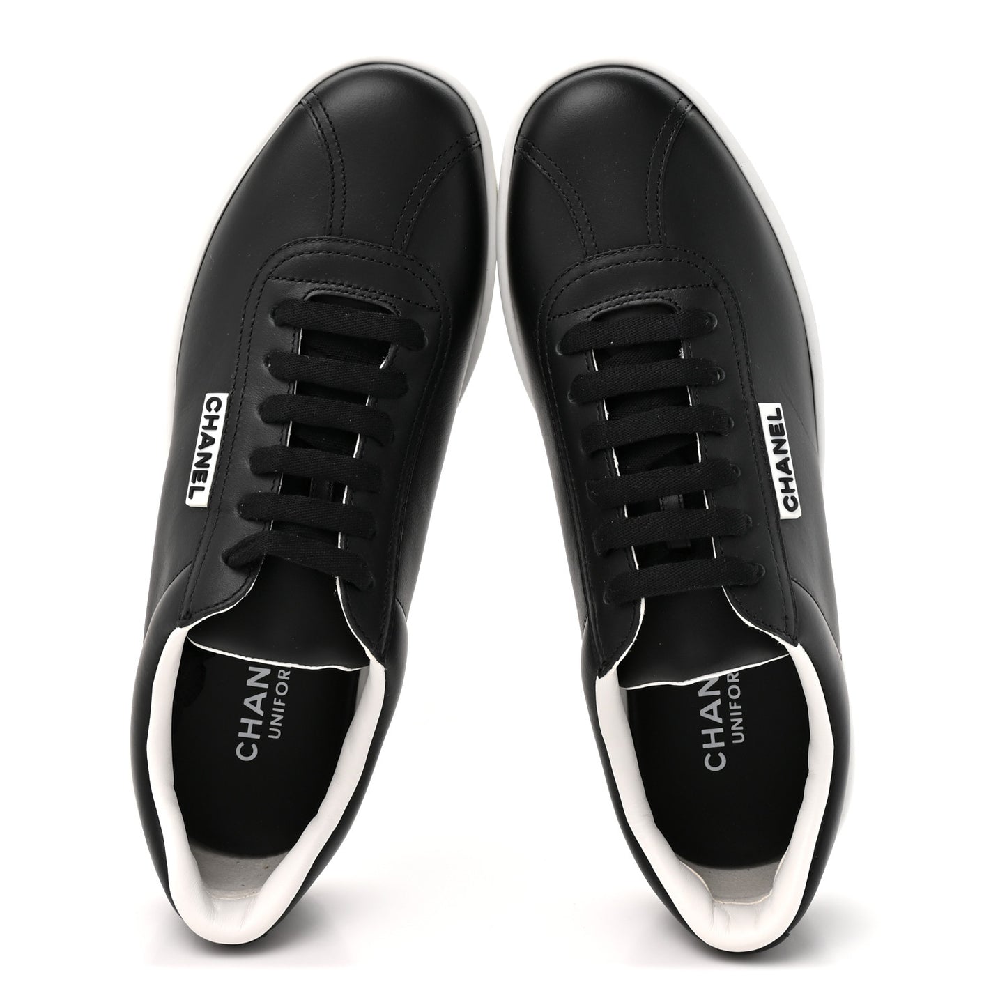 Calfskin CC Uniform Womens Sneakers 39 Black