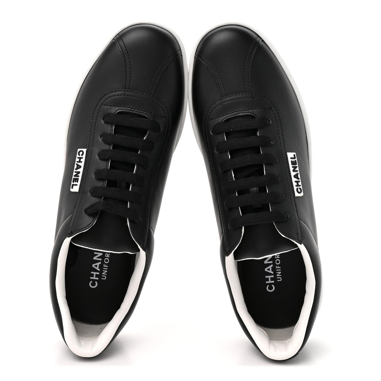 Chanel Calfskin CC Uniform Womens Sneakers 39 Black 2 of 10
