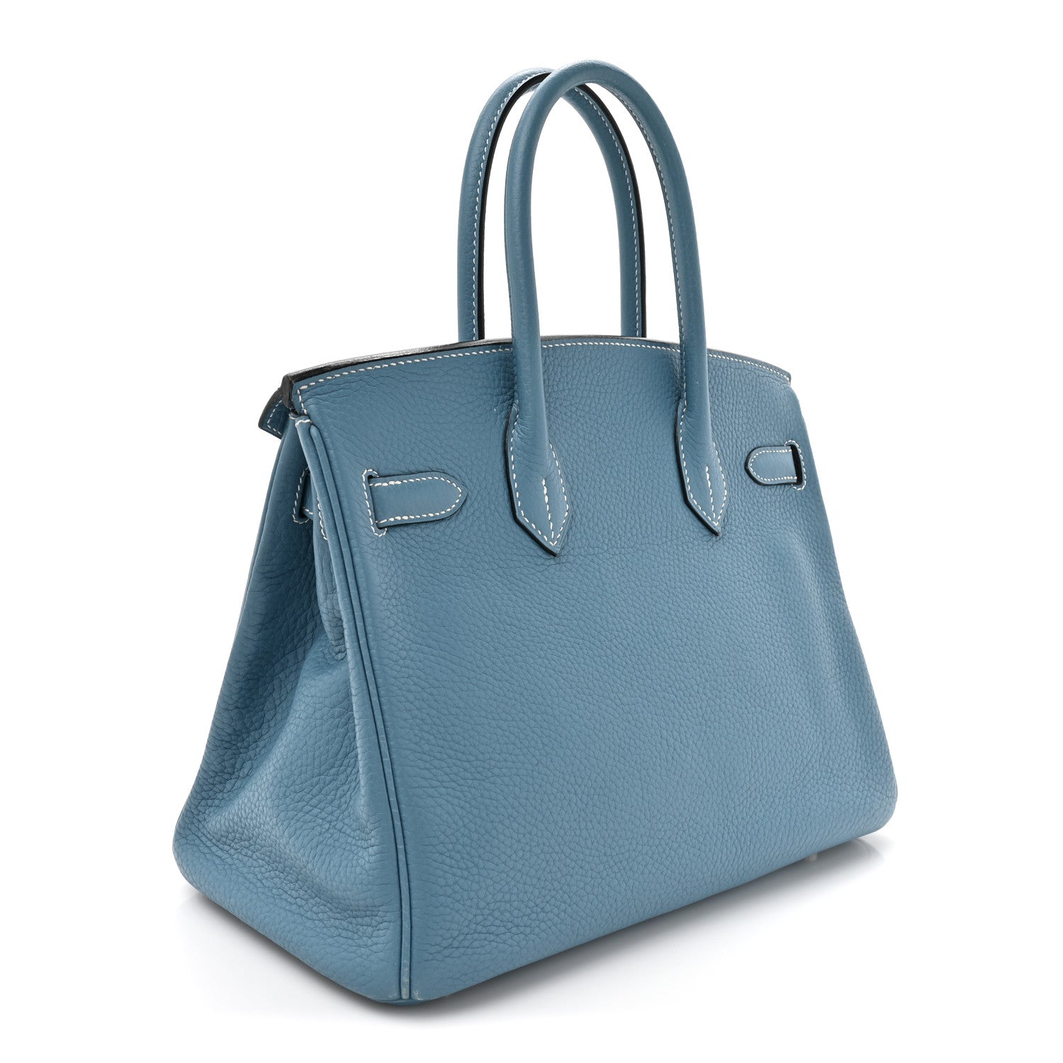 Hermes Taurillon Clemence Birkin 30 Blue Jean 3 of 17