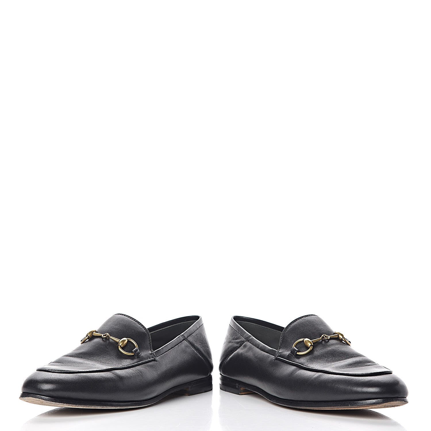 Gucci Lambskin Womens Brixton Horsebit Loafers 37 Black 6 of 16