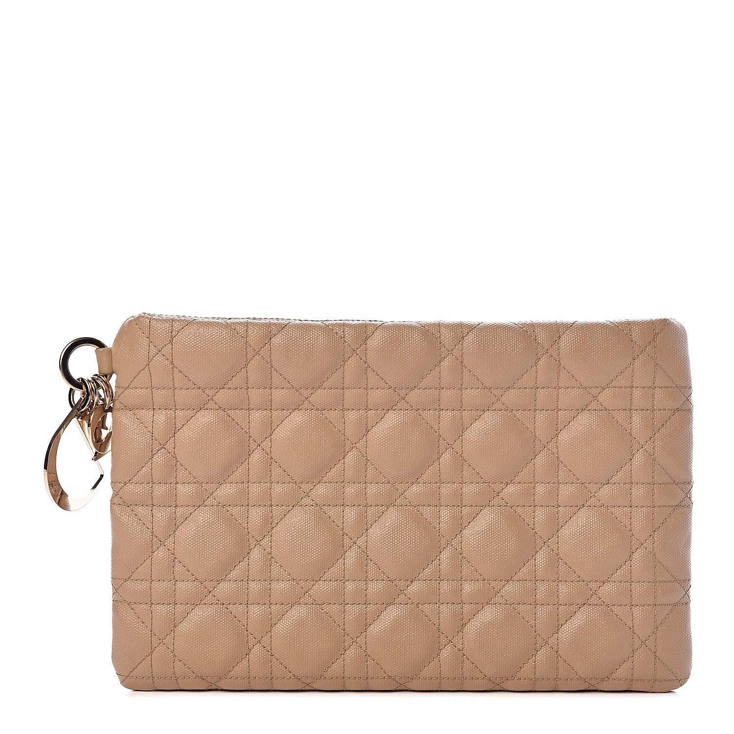 Christian Dior Coated Canvas Cannage Panarea Pouch Beige 1 of 10
