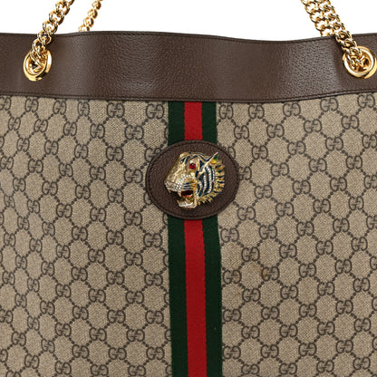 Gucci GG Supreme Monogram Large Rajah Chain Tote Beige New Acero 7 of 10