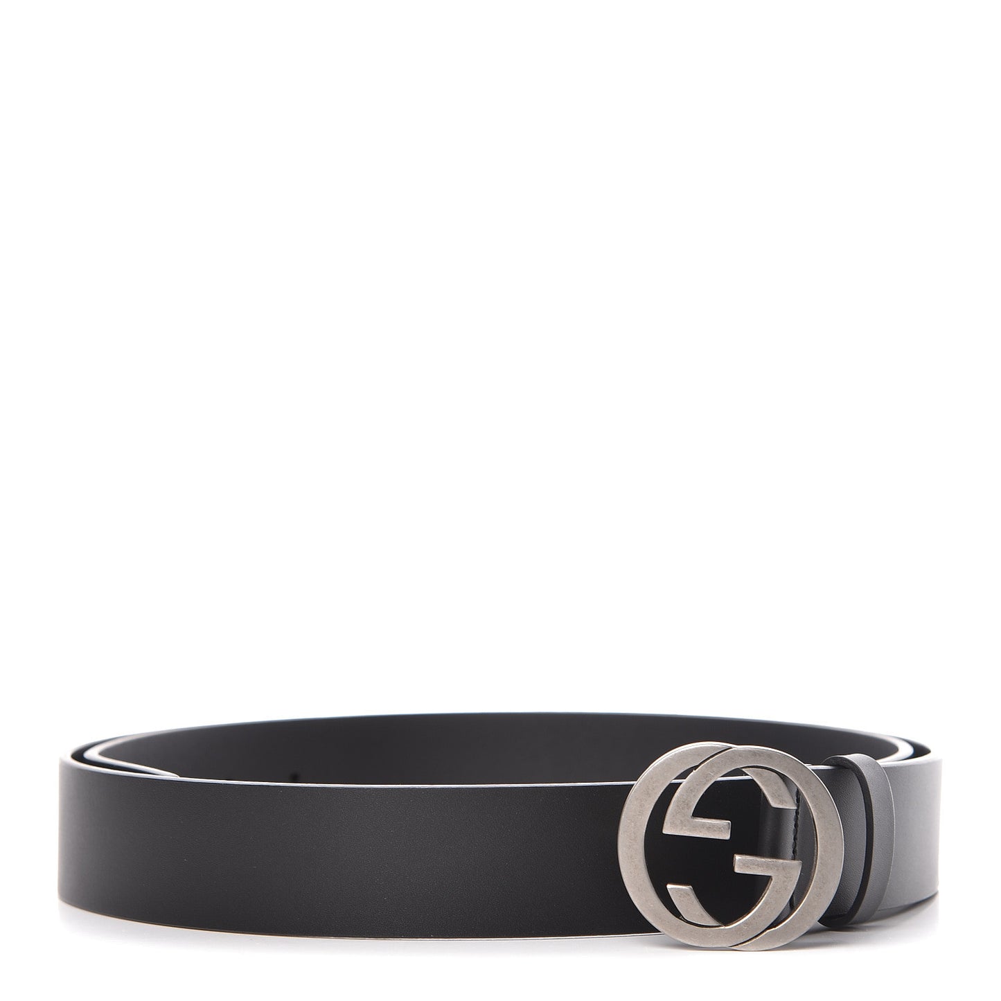 Selleria Calfskin Nickel Interlocking G 37mm Belt 120 48 Black