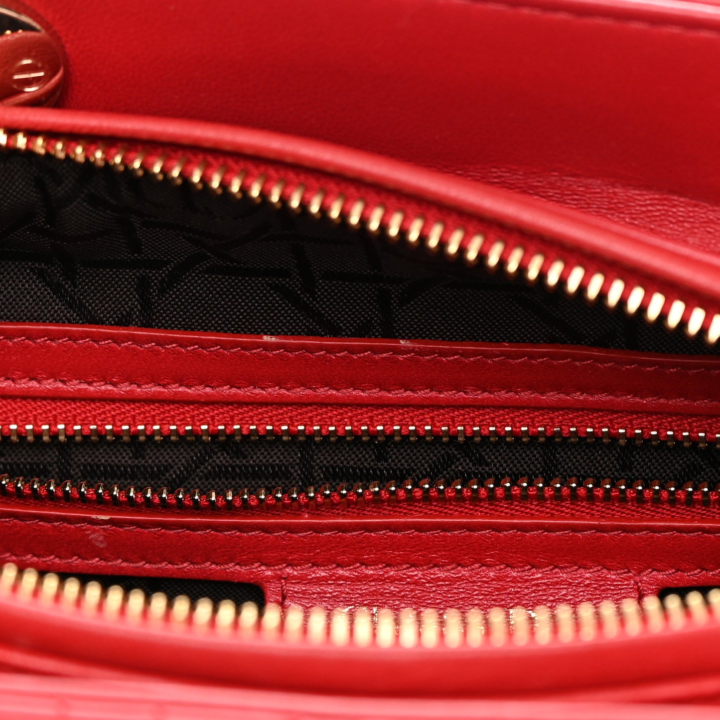 Lambskin Cannage Medium Lady Dior Red