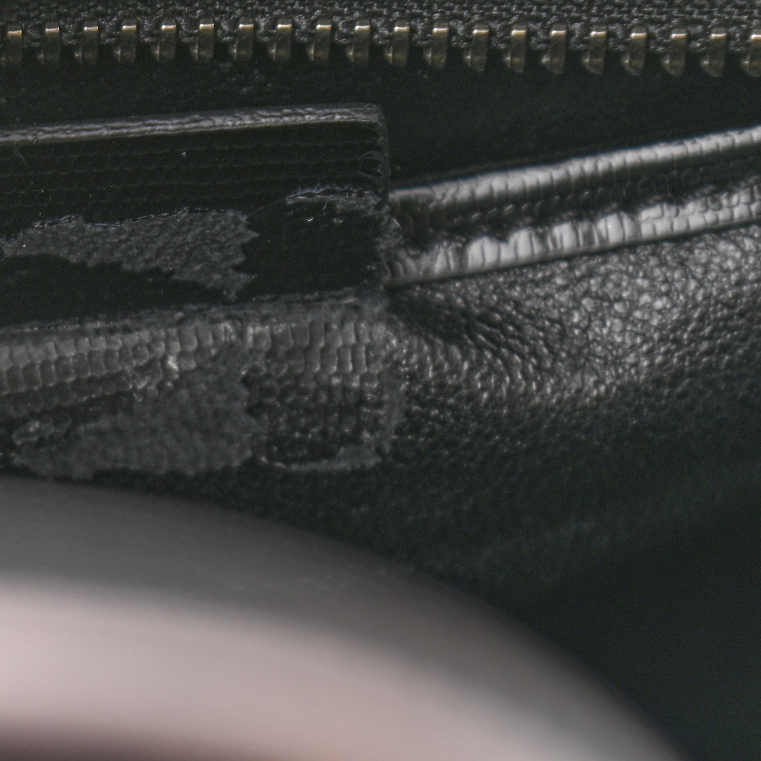Celine Smooth Calfskin Lizard Embossed Nano Luggage White Black 12 of 12
