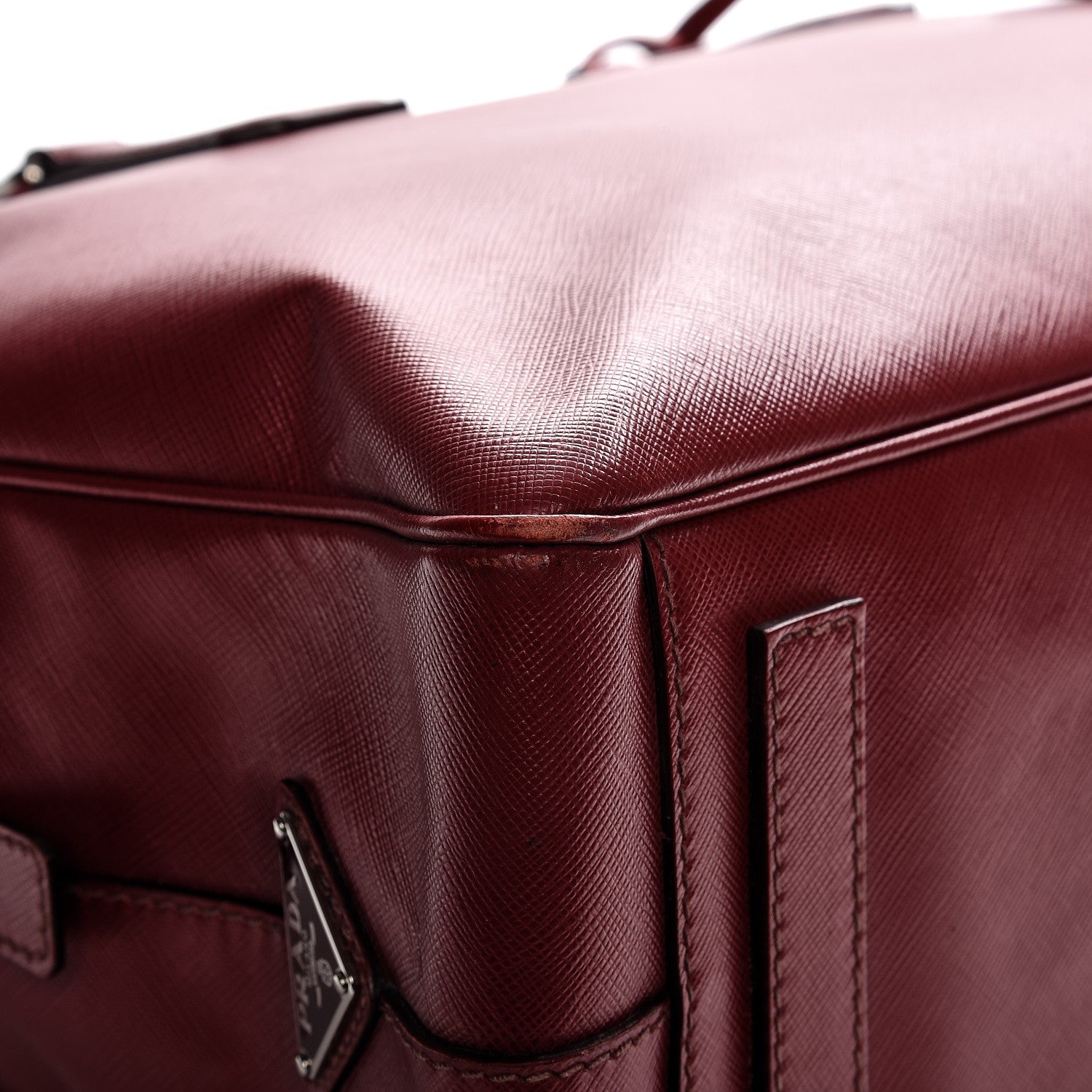 Prada Saffiano Travel Briefcase Red 8 of 12