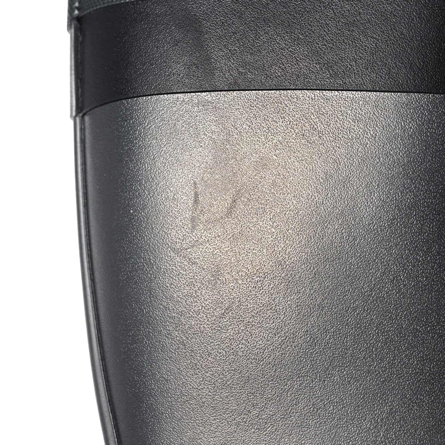Rubber Logo Short Rain Boots 37 Black Silver