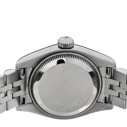 Rolex Stainless Steel 18K White Gold Diamond 26mm Oyster Perpetual Datejust Watch Black 179174 4 of 5