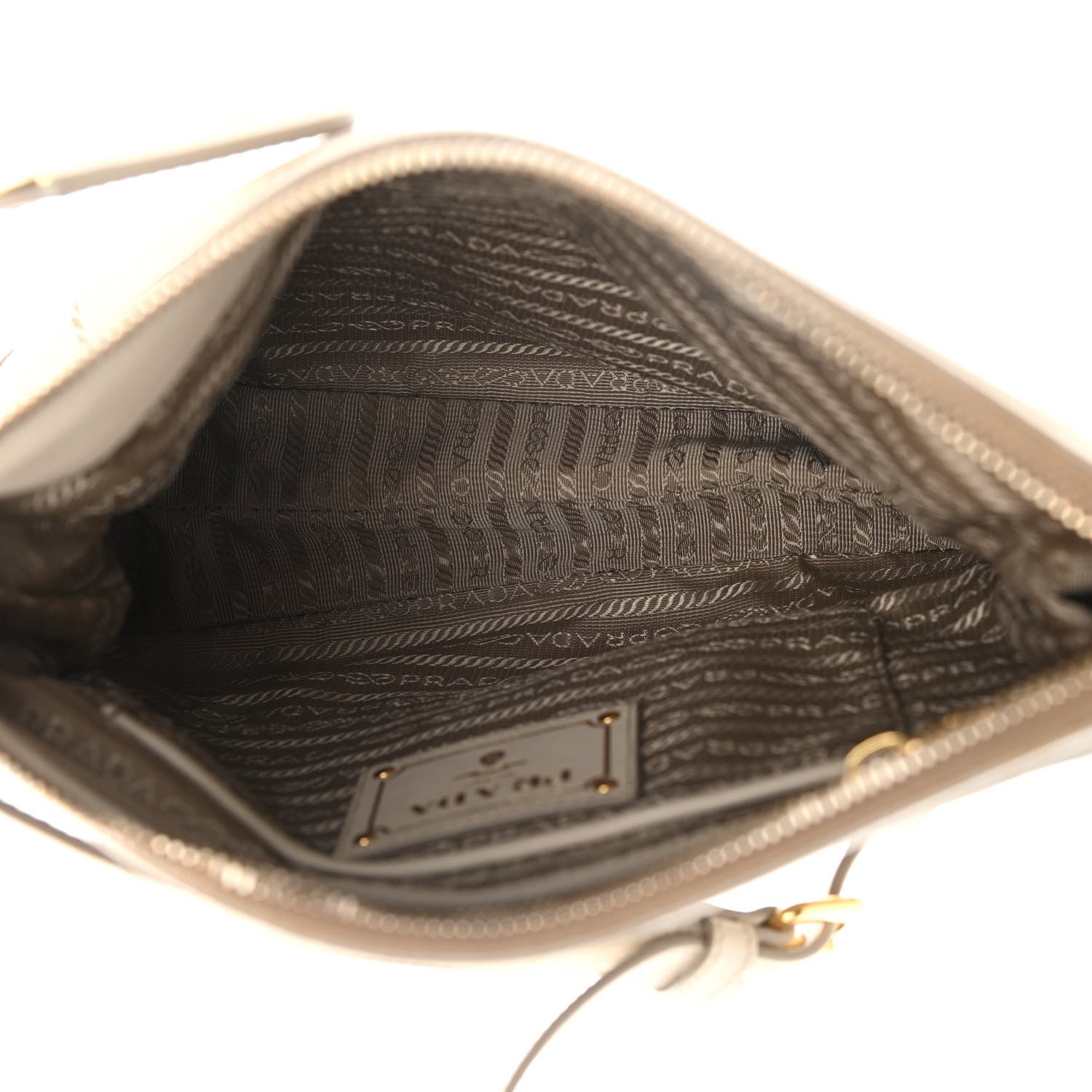Prada Jacquard Logo Small Flat Messenger Bag White 13 of 18