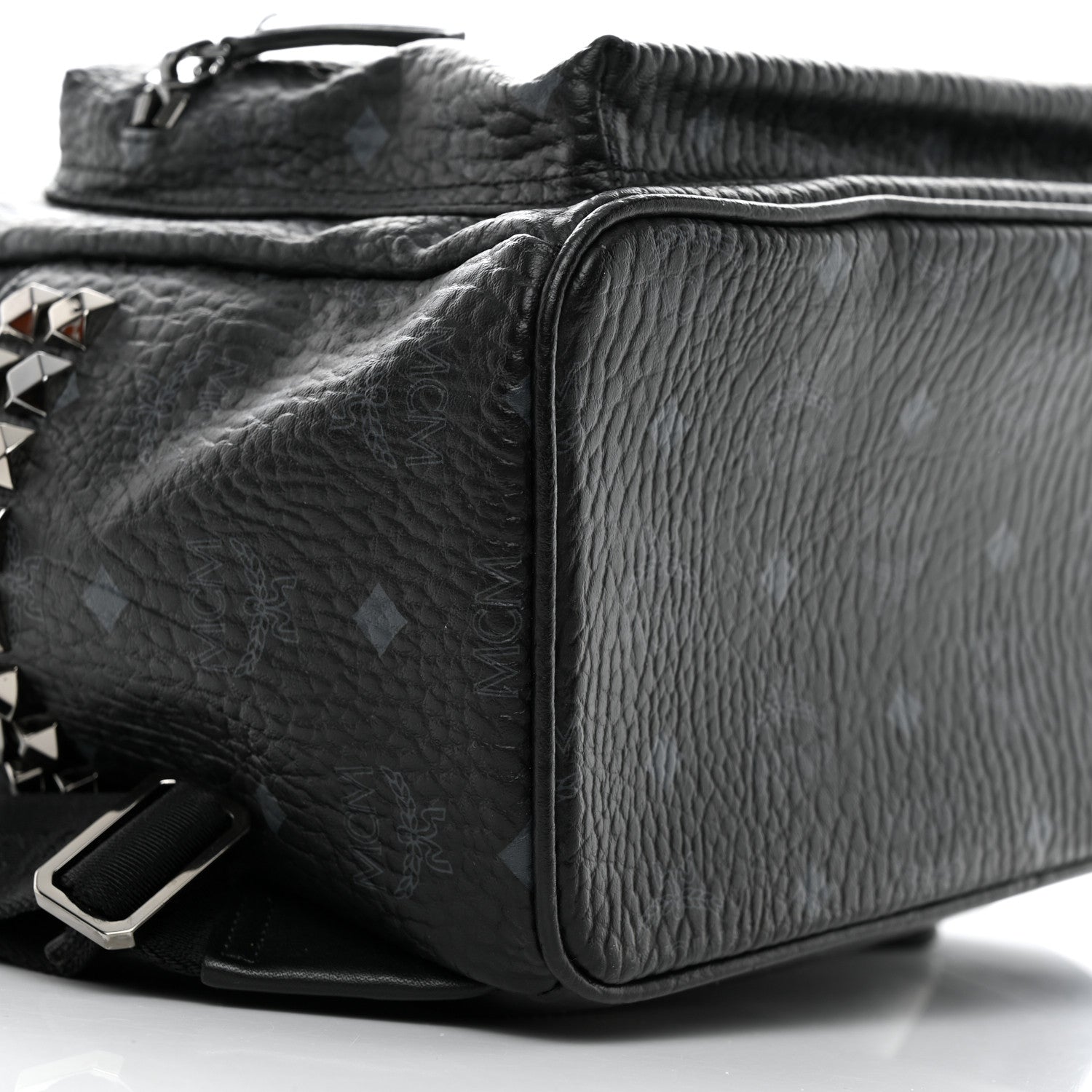 MCM Visetos Medium Side Studs Stark Backpack Black 10 of 11