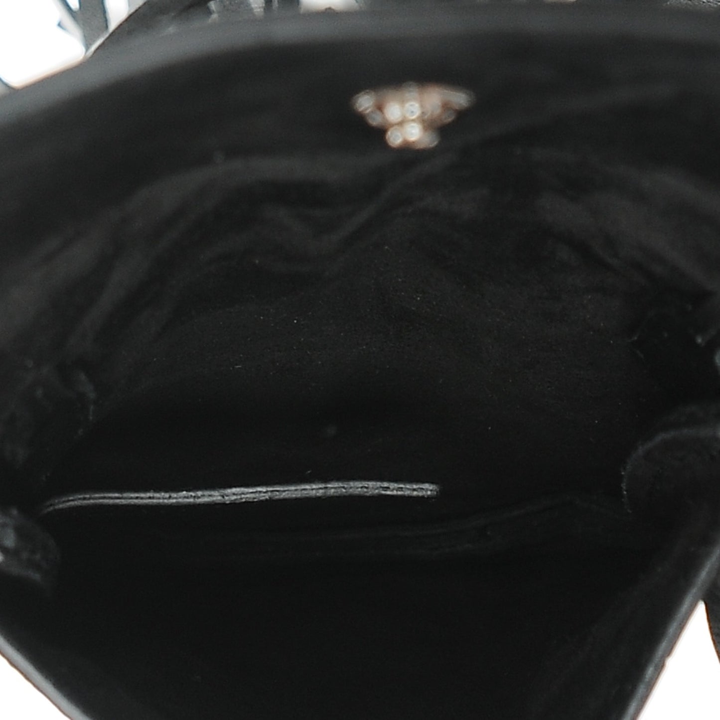 Calfskin Crocodile Embossed Fringe Toy Monogram Anita Crossbody Bag Black