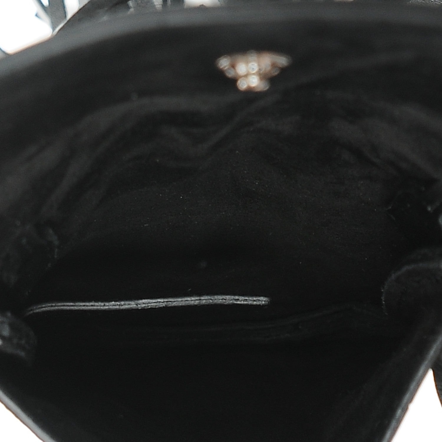 Saint Laurent Calfskin Crocodile Embossed Fringe Toy Monogram Anita Crossbody Bag Black 5 of 7