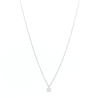 Tiffany Platinum Diamond .33ct Solitaire Pendant Necklace 1 of 6