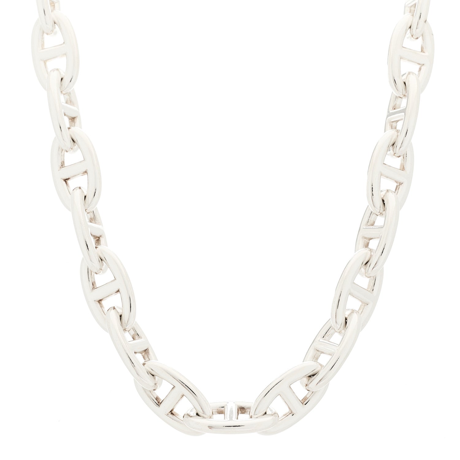 Hermes Sterling Silver Chaine D'Ancre Necklace PM 1 of 6