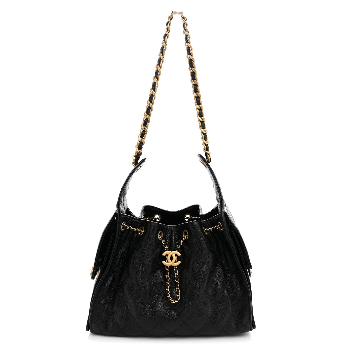 Caviar Quilted Small Chanel 25 Handbag Black
