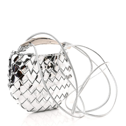 Bottega Veneta Mirror Laminated Nappa Intrecciato Mini Sardine Bag Silver 3 of 9