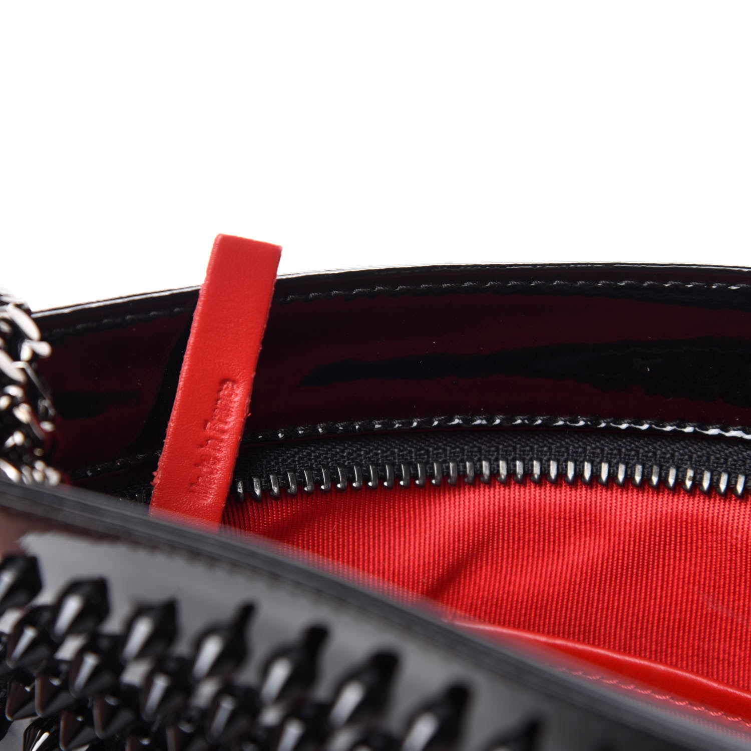 Christian Louboutin Patent Panettone Spiked Valentines Clutch Bag Black Fuchsia 10 of 11