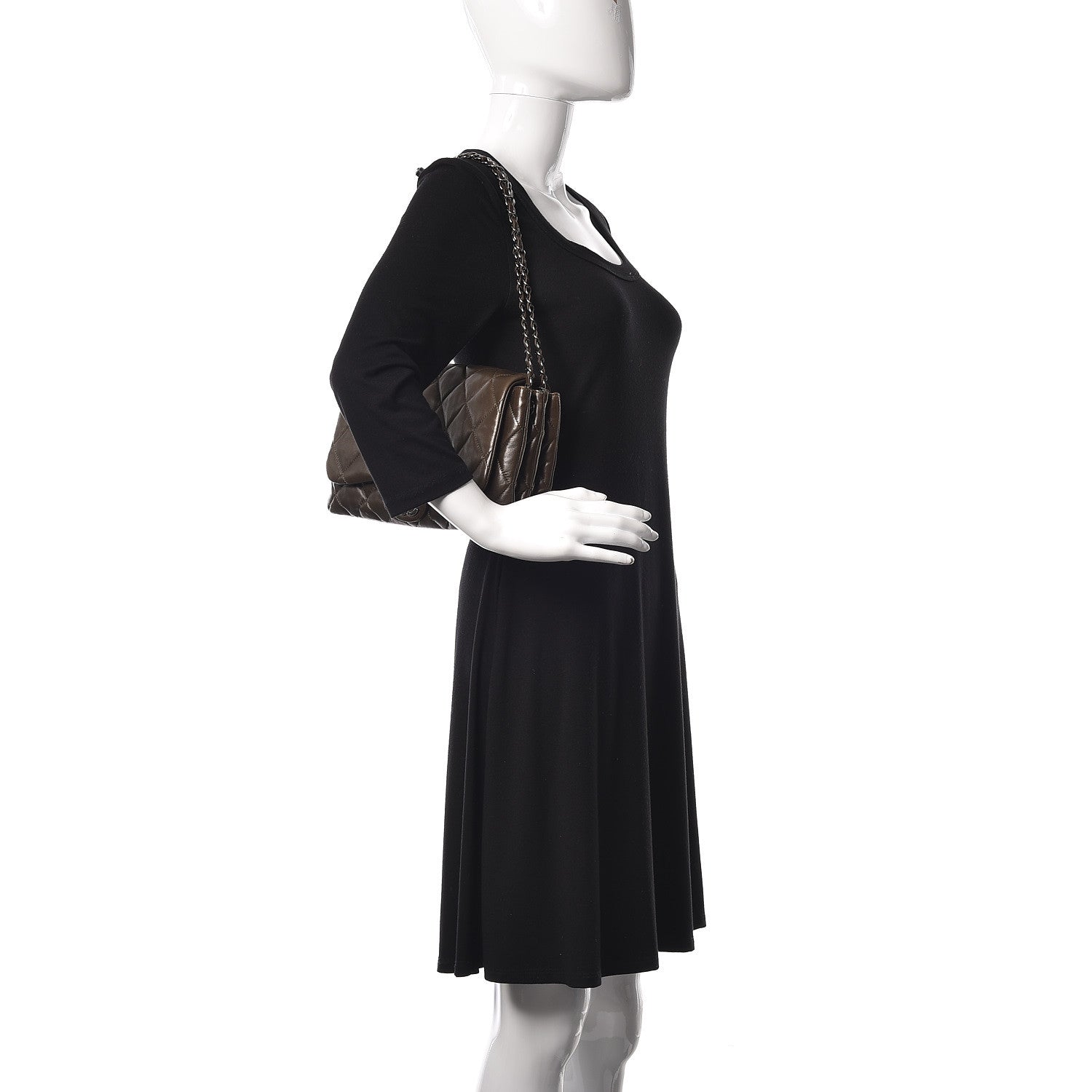 Chanel Lambskin Quilted 3 Accordion Flap Bag Dark Khaki 2 of 11