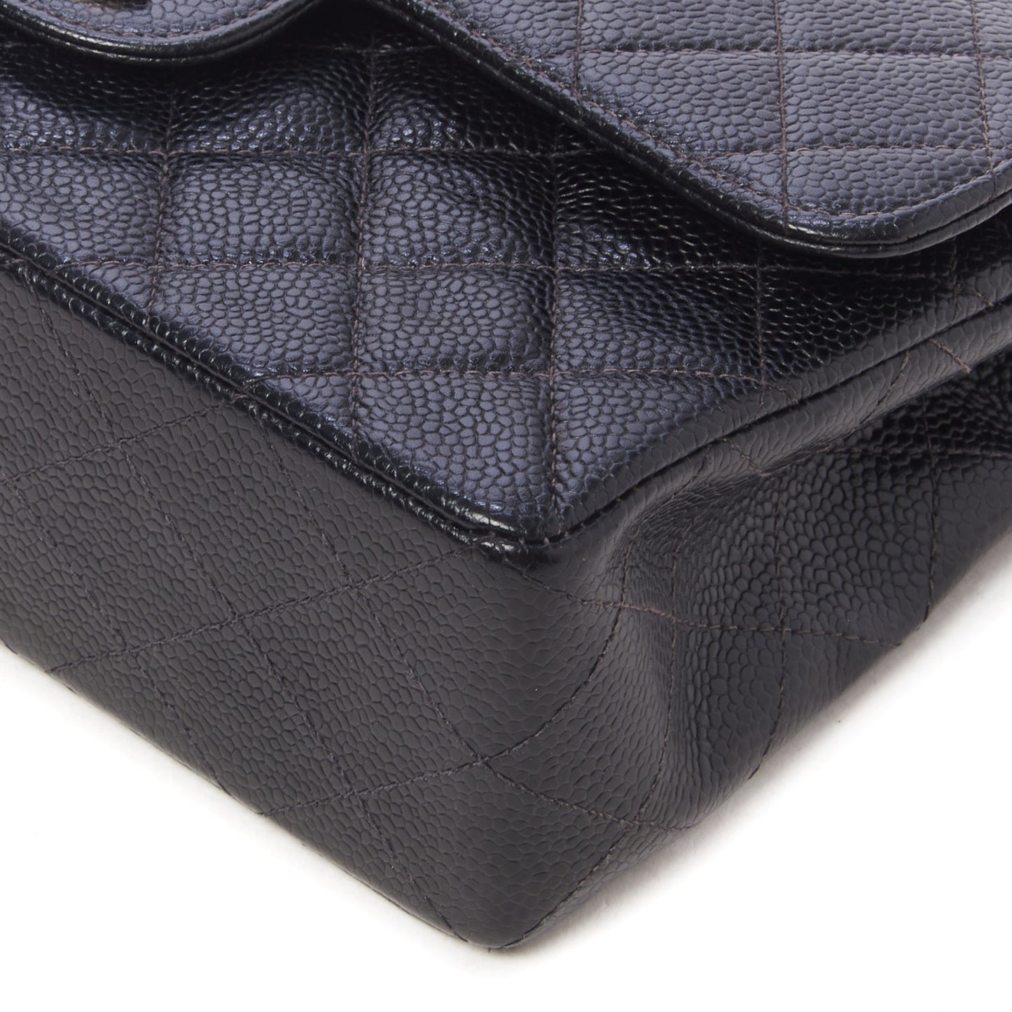 Caviar Quilted Small Double Flap Black