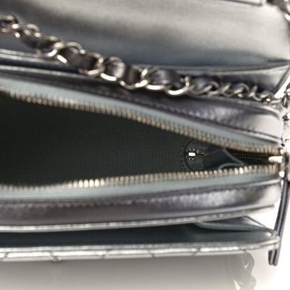 Chanel Metallic Lambskin Like A Wallet Flap Silvery Black 5 of 17