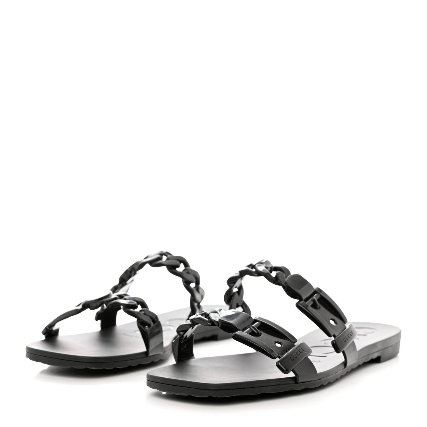 Rubber Womens Slide Sandals 38 Black