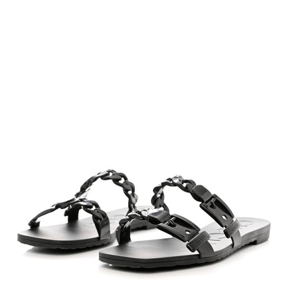 Gucci Rubber Womens Slide Sandals 38 Black 3 of 9