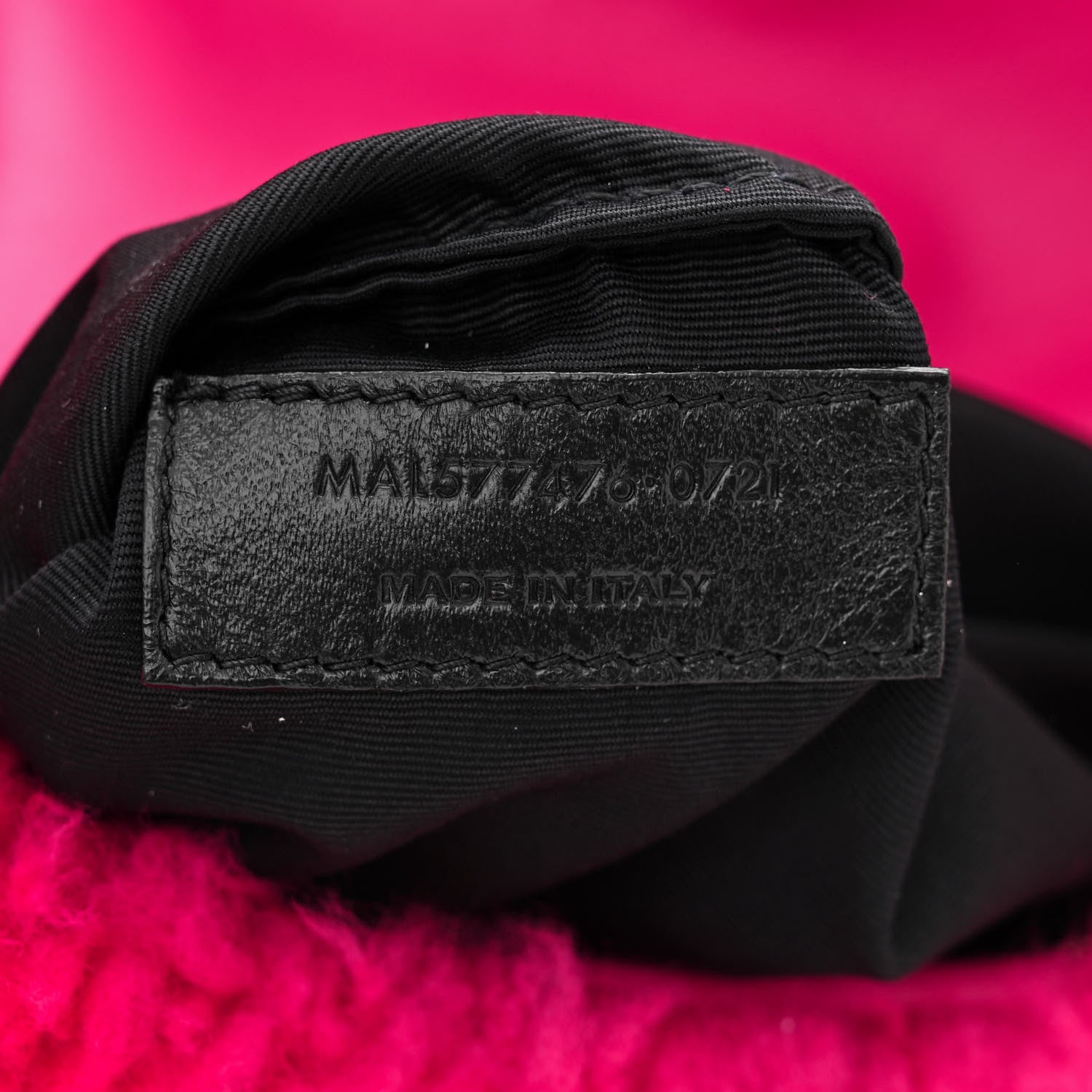 Saint Laurent Merino Shearling Lambskin Quilted Small Loulou Puffer Monogram Chain Satchel Fuchsia 7 of 10