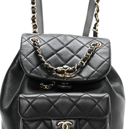 Chanel Lambskin Quilted Small Duma Drawstring Backpack Black 7 of 9