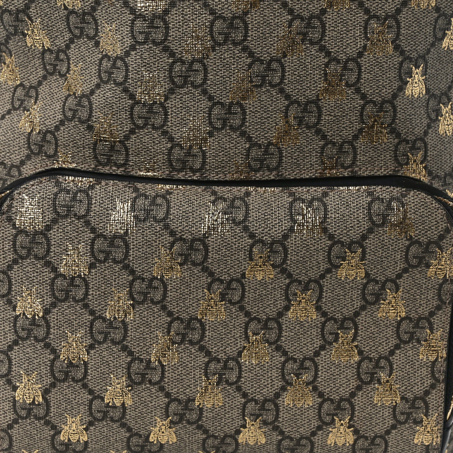 GG Supreme Monogram Bees Print Small Day Backpack Beige Oro Black
