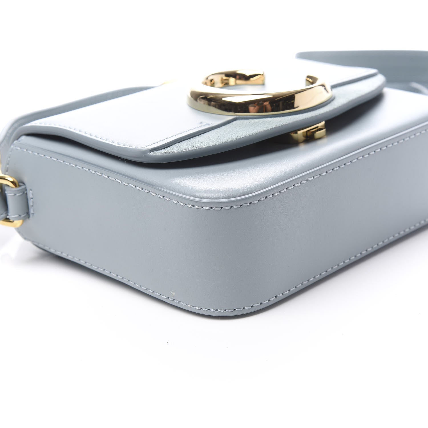 Chloe Shiny Calfskin Suede Mini C Double Carry Cloudy Blue 8 of 9