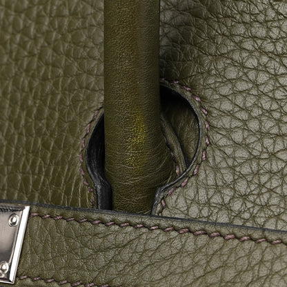 Hermes Taurillon Clemence Birkin 35 Vert Olive 14 of 16