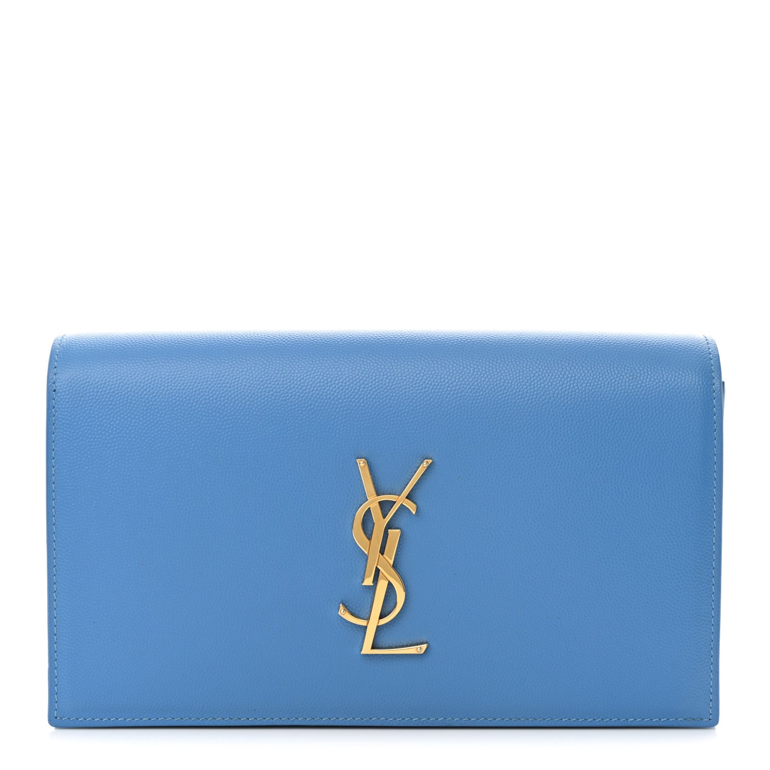 Saint Laurent Grain De Poudre Classic Kate Monogram Clutch Blue Clair 1 of 11