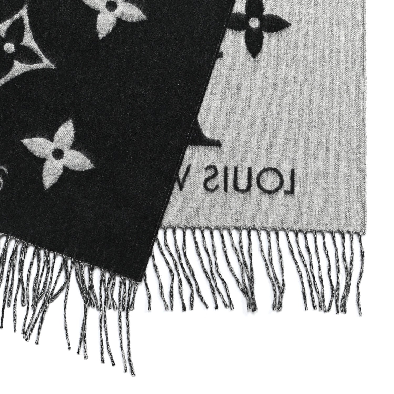 Louis Vuitton Cashmere Monogram Reykjavik Scarf Black 4 of 5