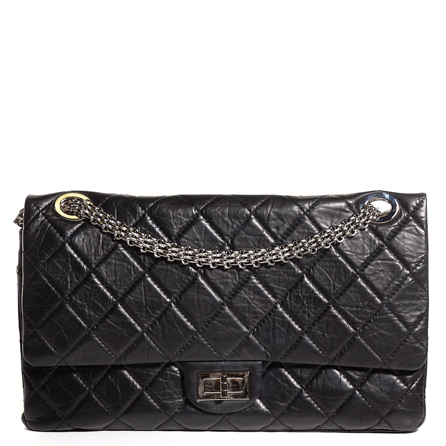 Aged Calfskin Mobile Art 2.55 Reissue Flap 228 Black