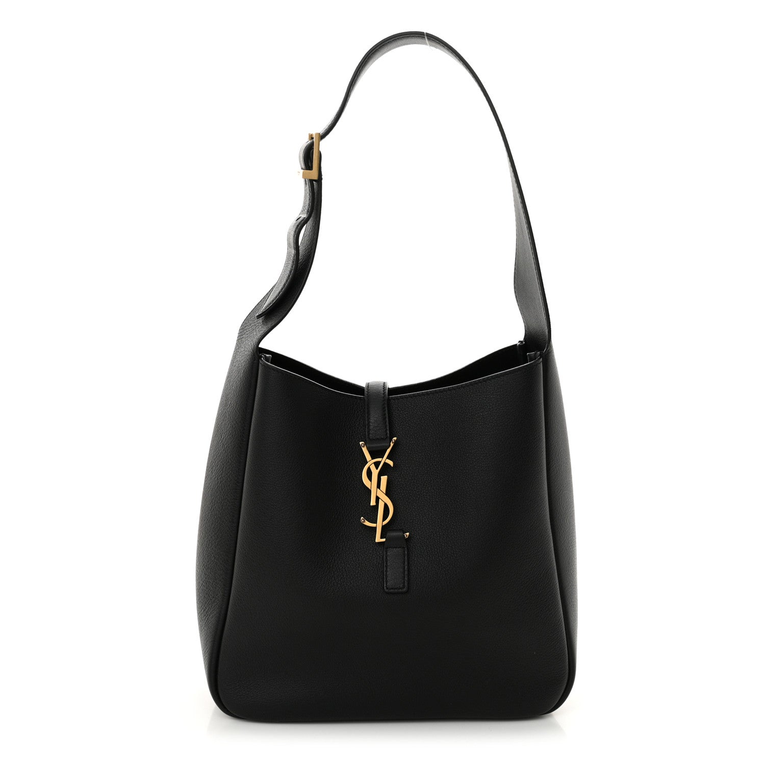 Saint Laurent Grained Calfskin Small Le 5 A 7 Soft Hobo Black 1 of 12