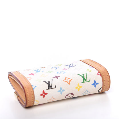 Louis Vuitton Monogram Multicolor Porte-Monnaie Plat Coin Purse White 3 of 9