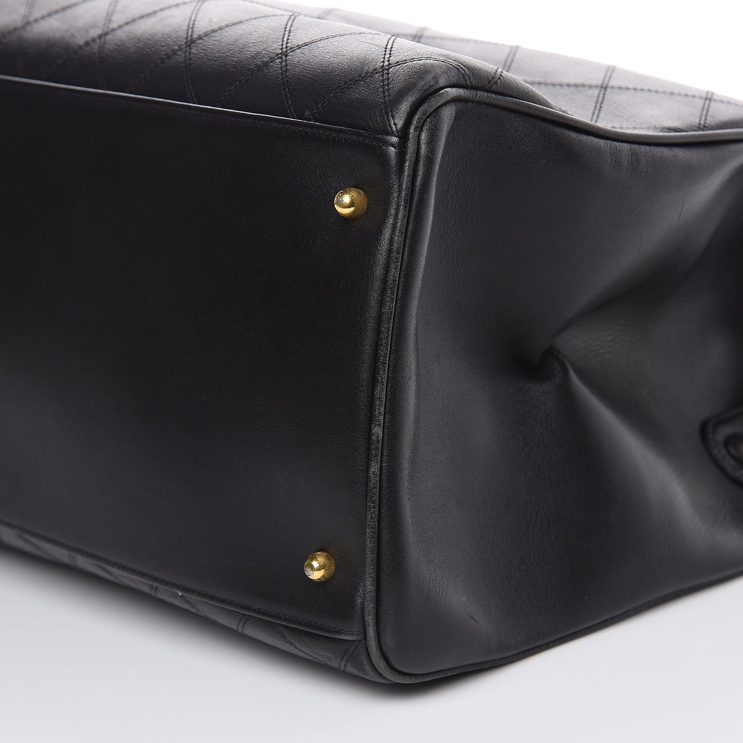 Calfskin Stitched XL Weekender Black