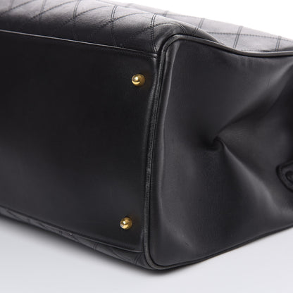 Chanel Calfskin Stitched XL Weekender Black 9 of 24