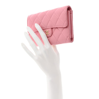 Chanel Lambskin Quilted Medium Flap Wallet Pink 2 of 9