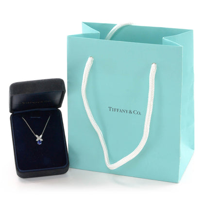 Tiffany Victoria Platinum Diamond Sapphire Pendant Necklace 3 of 6