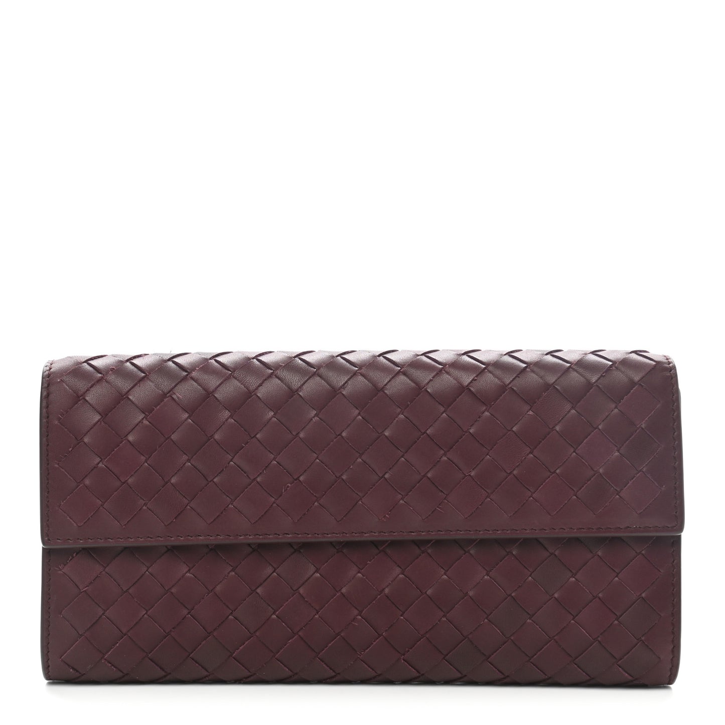 Nappa Intrecciato Continental Wallet Dark Barolo