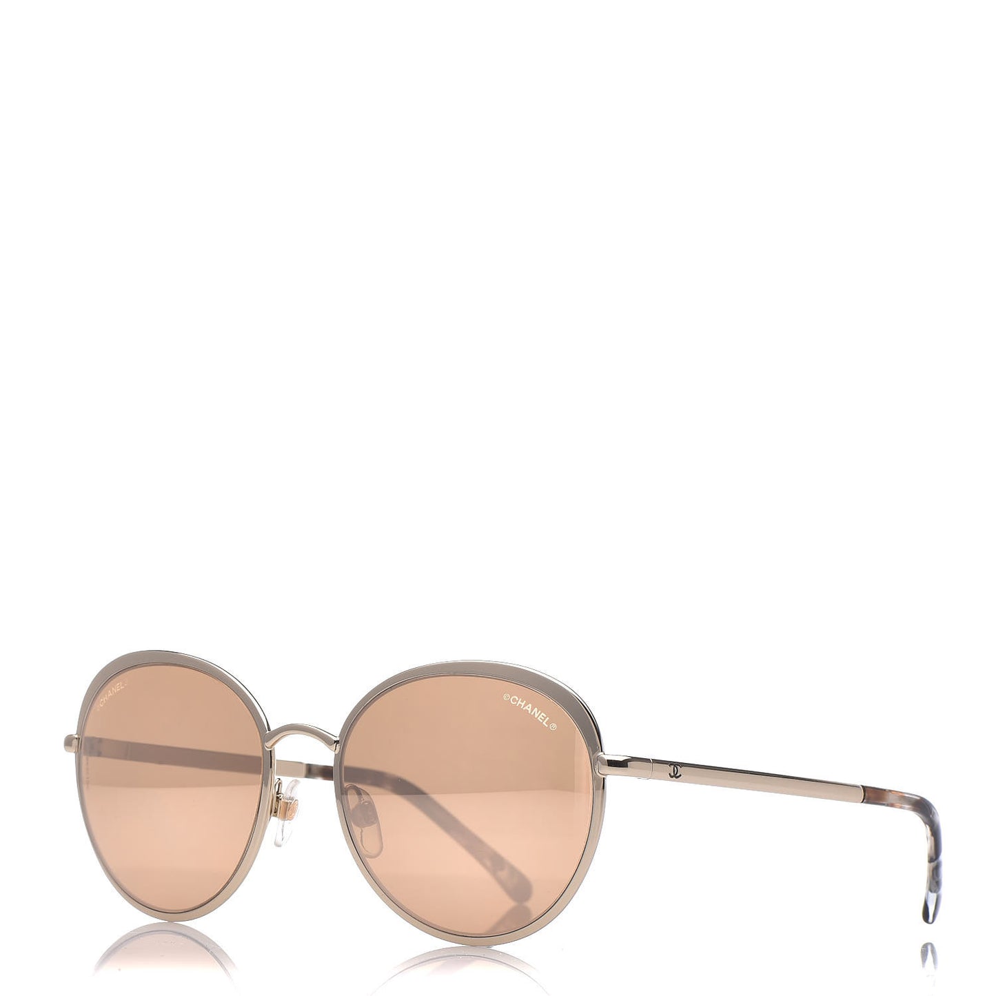 Round Mirror Sunglasses 4206 Gold