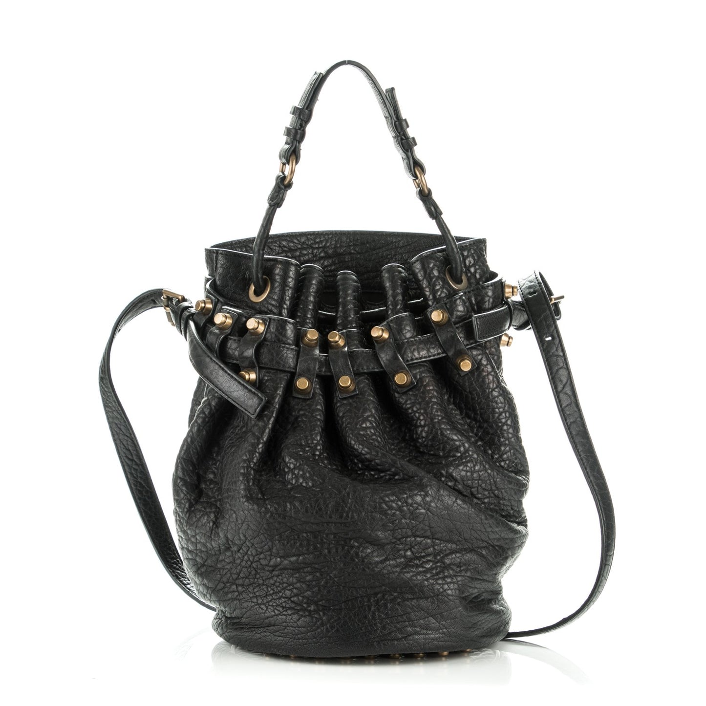 Pebbled Lambskin Diego Bucket Black