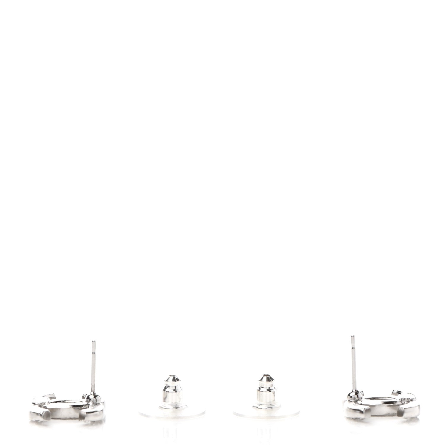 Chanel Crystal CC Earrings Silver 3 of 4