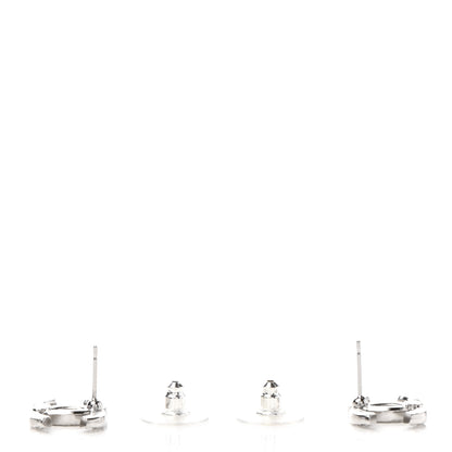Chanel Crystal CC Earrings Silver 3 of 4
